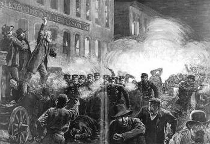 Εργο που απεικονίζει την ιστορική απεργία στο Σικάγο
