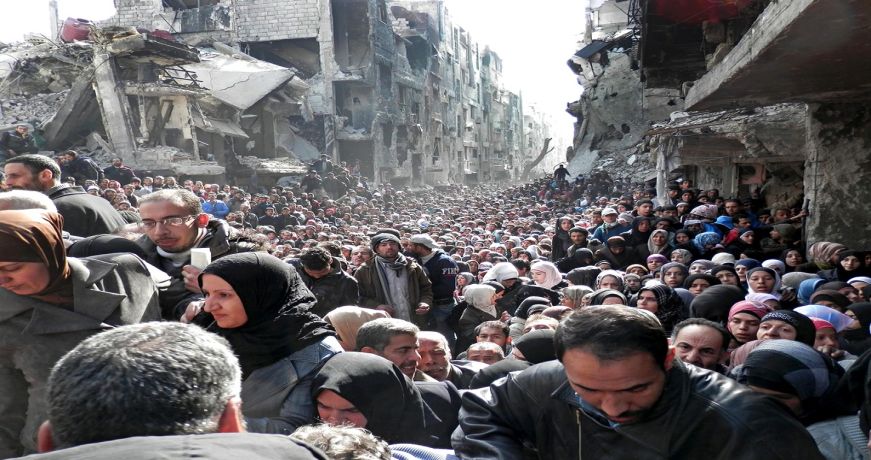 Refugee camp in Damascus, Syria