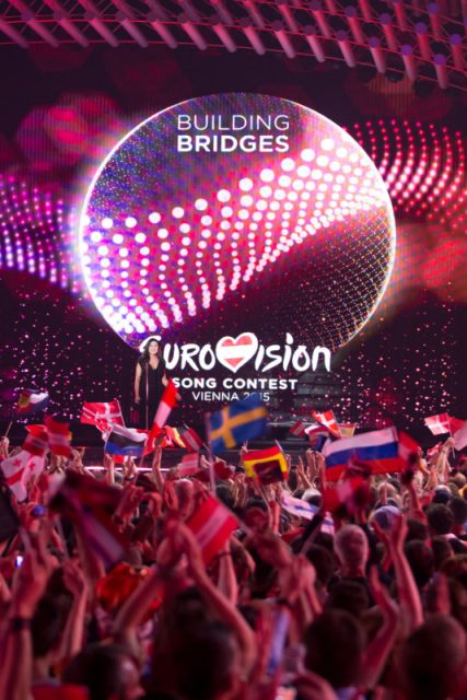 Elina Born & Stig Rästa at Eurovision Song Contest 2015 in Vienna, Semi-final 1