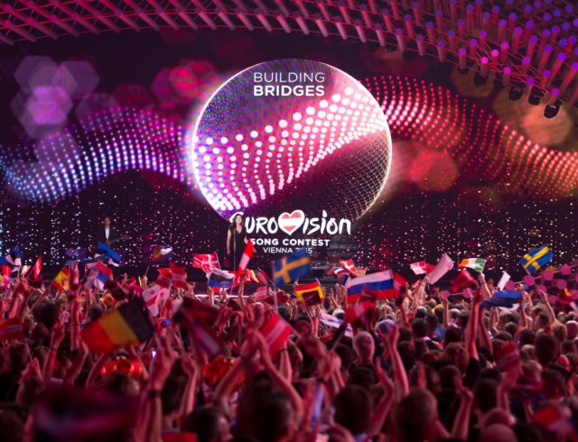 Elina Born & Stig Rästa at Eurovision Song Contest 2015 in Vienna, Semi-final 1