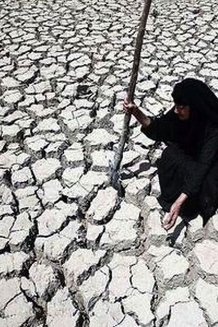 Adilla-Finchaan-50-checks-her-land-in-Al-Latifiyah-Iraq-July-9-2009.-A-two-year-drought-and-dams-in-Syria-and-Turkey-have-helped-shrink-the-Euphrates-River.-Hadi-Mizban-AP