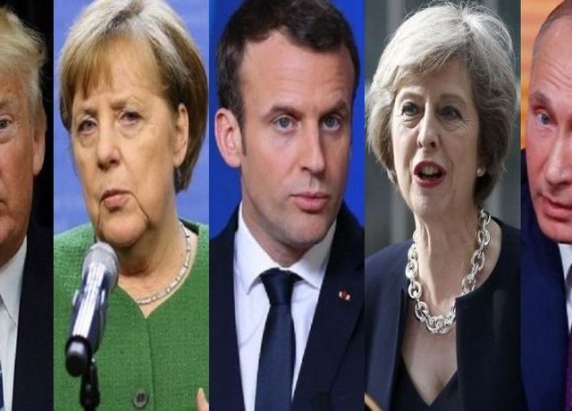 tramp-merkel-makron-mei -poutin