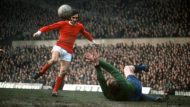 Sport, Football, pic: circa 1968, Manchester United’s George Best scoring against Sheffield Wednesday