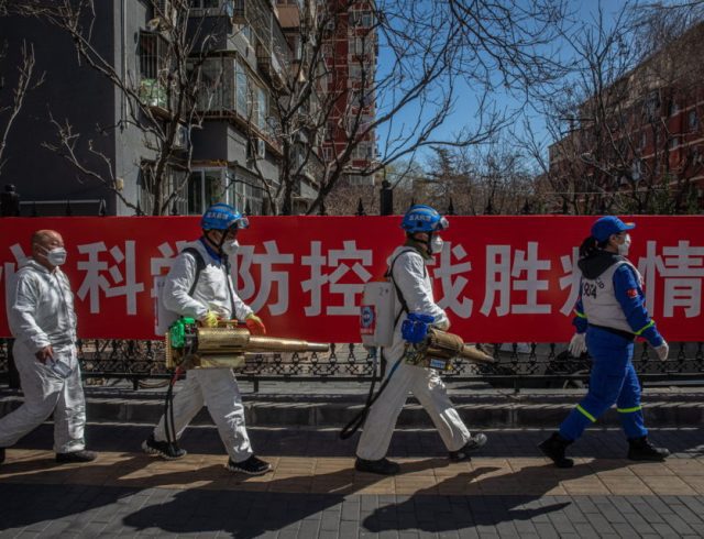 Disinfenctions amid coronavirus pandemic, in Beijing