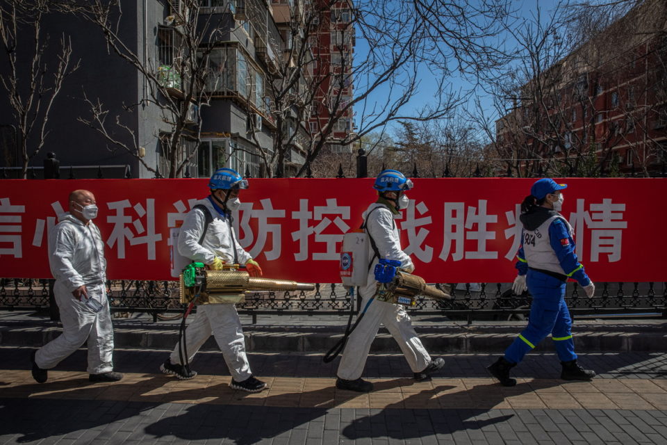 Disinfenctions amid coronavirus pandemic, in Beijing