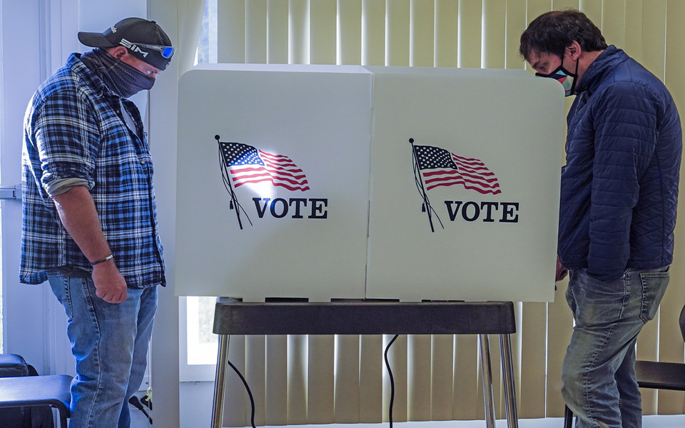 Voters turn out for early voting in the 2020 presidential election