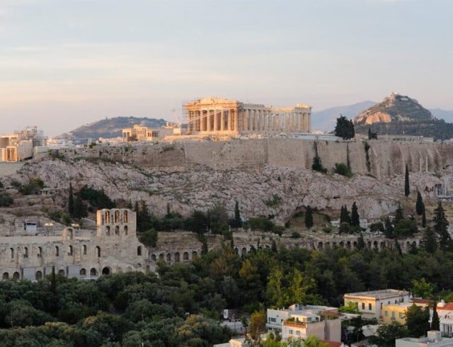 The Acropolis in Athens, Greece.