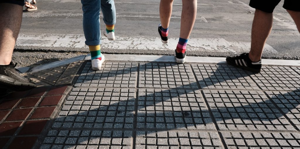 Gay; Greece; Homosexual; Homosexuality; LGBT; Parade; Thessaloniki; Thessaloniki Pride; activists; bisexual; festival; rainbow flag; society; Ελλάδα; Θεσσαλονίκη; Φεστιβάλ Περηφάνιας; γκέι; κάλτσες; ομοφυλόφιλος; παρέλαση; φεστιβάλ;