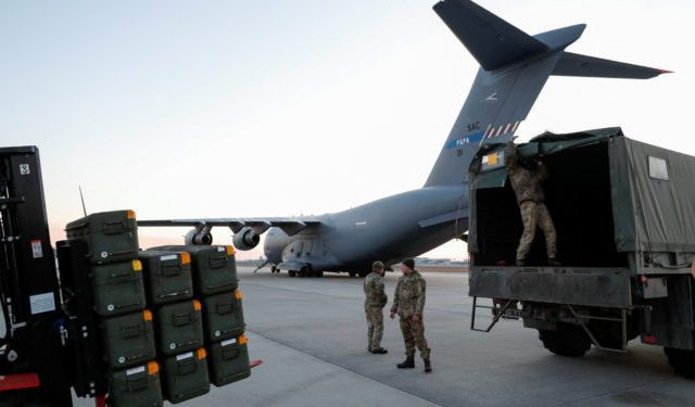 Ukraine receives shipment of Lithuania’s military aid at an airport outside Kyiv