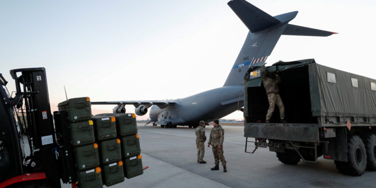 Ukraine receives shipment of Lithuania’s military aid at an airport outside Kyiv