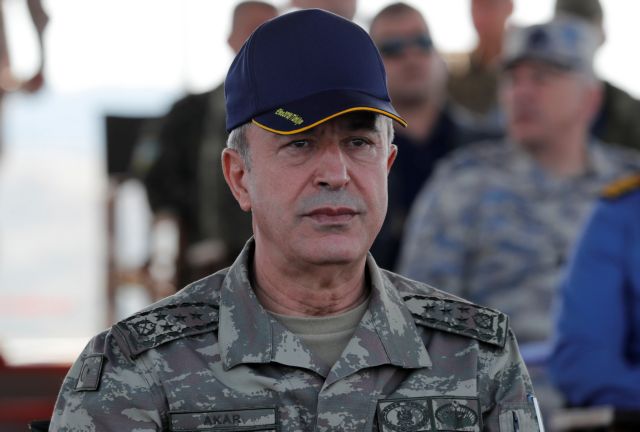 Turkey’s Chief of the General Staff Akar is seen during the EFES-2018 Military Exercise near the Aegean port city of Izmir