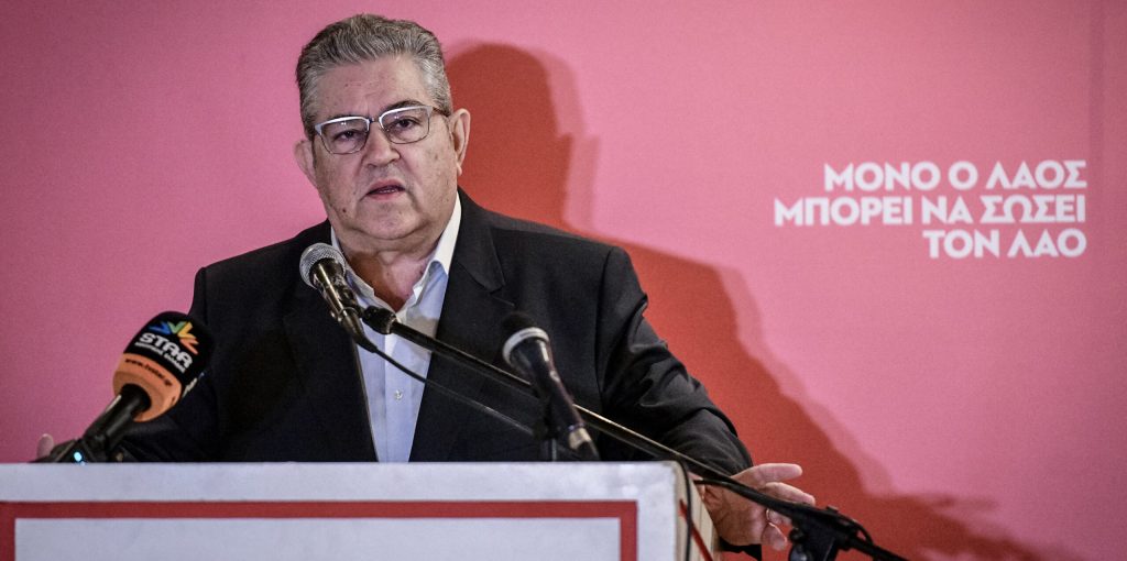 Ο ΓΓ ΤΗΣ ΚΕ ΤΟΥ ΚΚΕ ΔΗΜΗΤΡΗΣ ΚΟΥΤΣΟΥΜΠΑΣ ΣΕ ΛΑΜΙΑ ΚΑΙ ΚΑΜΕΝΑ ΒΟΥΡΛΑ (EUROKINISSI)