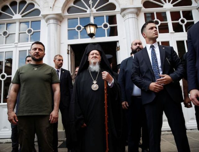 Ukraine’s President Volodymyr Zelenskiy meets Ecumenical Patriarchate Bartholomew I in Istanbul