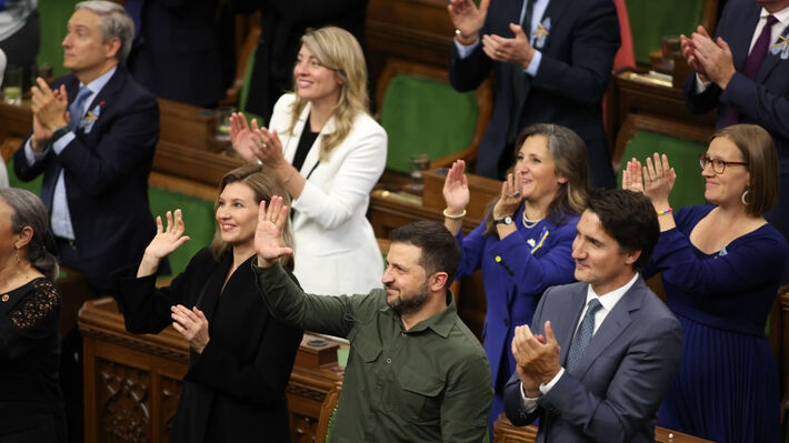 Volodymyr Zelenskyy, Justin Trudeau