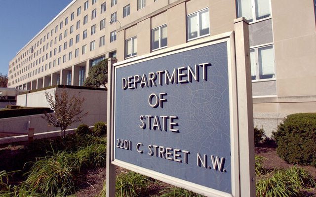 The entrance of the main offices of the