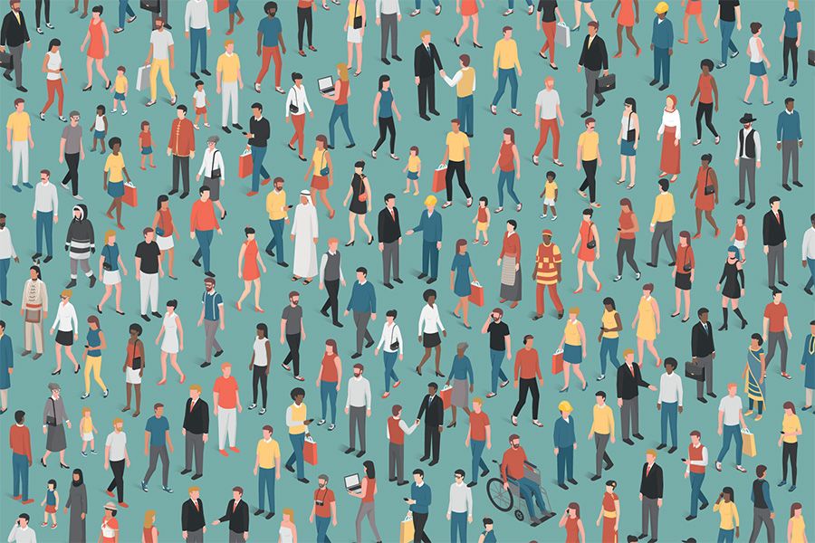 People and diversity seamless pattern