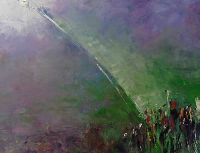 Ταξική εφοδος στους ουρανούς, 50cm X 70cm, λάδι σε καμβά