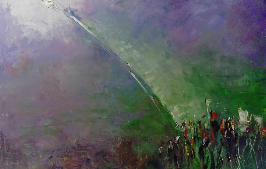 Ταξική εφοδος στους ουρανούς, 50cm X 70cm, λάδι σε καμβά