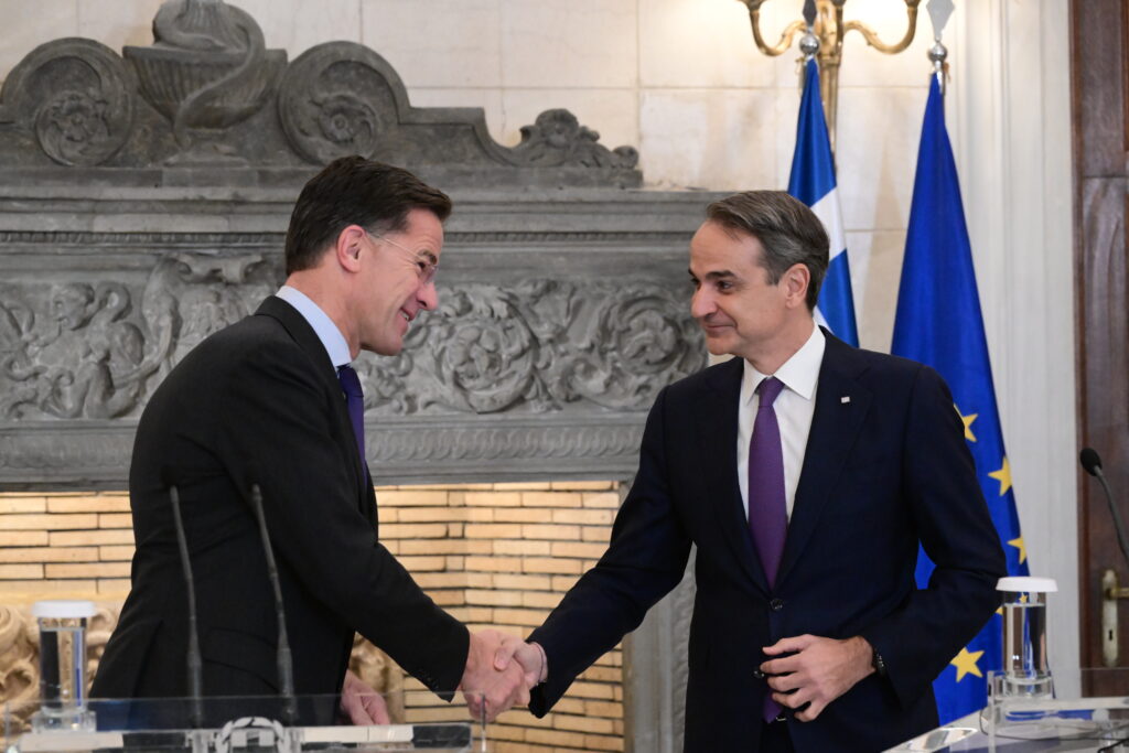 [373753] ΣΥΝΑΝΤΗΣΗ ΤΟΥ ΠΡΩΘΥΠΟΥΡΓΟΥ ΚΥΡΙΑΚΟΥ ΜΗΤΣΟΤΑΚΗ ΜΕ ΤΟΝ Γ.Γ. ΤΟΥ ΝΑΤΟ MARK RUTTE  (ΤΑΤΙΑΝΑ ΜΠΟΛΑΡΗ/EUROKINISSI)