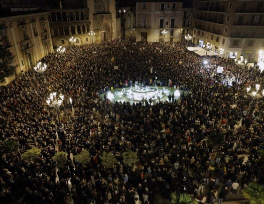 Rally in Valencia calling for regional president Carlos Mazon to resign