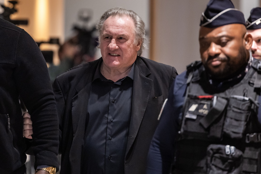 French actor Gerard Depardieu attends trial on sexual assault charges