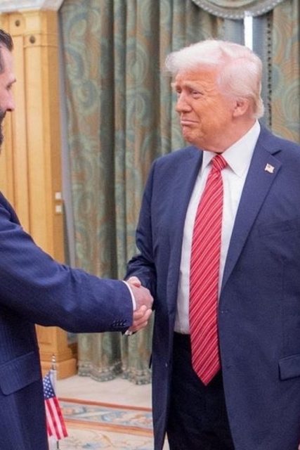 U.S. President Donald Trump meets with Syrian President Ahmed al-Sharaa in Riyadh
