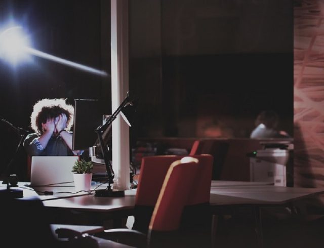 businessman relaxing at the desk