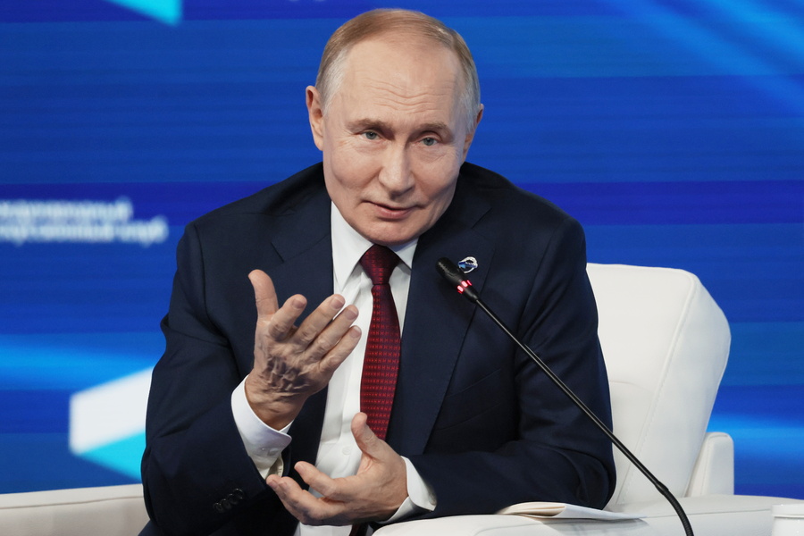 Russian President Putin attends the Valdai Discussion Club plenary session in Sochi