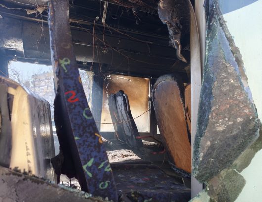 ΘΕΣΣΑΛΟΝΙΚΗ ΦΩΤΙΑ ΣΕ ΛΕΩΦΟΡΕΙΟ ΤΟΥ ΟΑΣΘ (ΛΙΑ ΦΩΚΑ/ EUROKINISSI)
