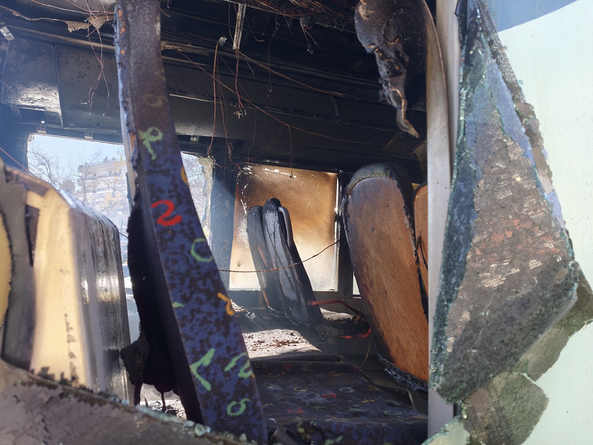 ΘΕΣΣΑΛΟΝΙΚΗ ΦΩΤΙΑ ΣΕ ΛΕΩΦΟΡΕΙΟ ΤΟΥ ΟΑΣΘ (ΛΙΑ ΦΩΚΑ/ EUROKINISSI)