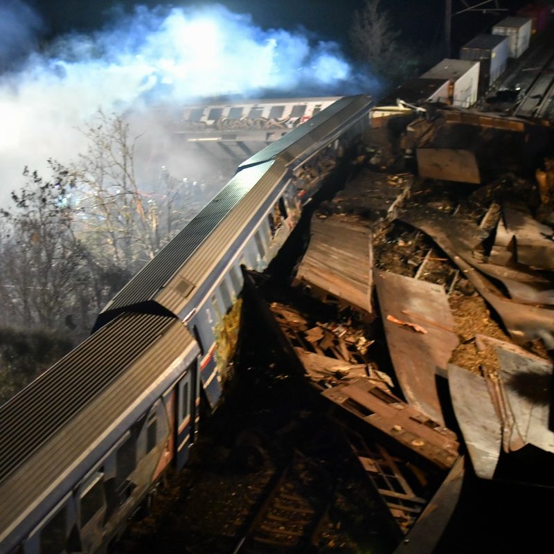 Hellenic Train; Evangelismos; Larisa; Larissa; accident; collision; rail; railway; Ευαγγελισμός; Λάρισα; ΟΣΕ; ατύχημα; δυστύχημα; σιδηροδρομικό ατύχημα; σιδηρόδρομος; σύγκρουση; τρένα; τρένο; Τέμπη; Tempi;