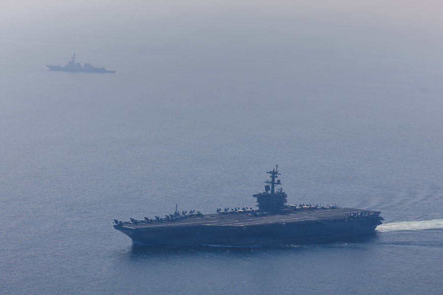 US Navy carrier strike group in the Arabian Sea