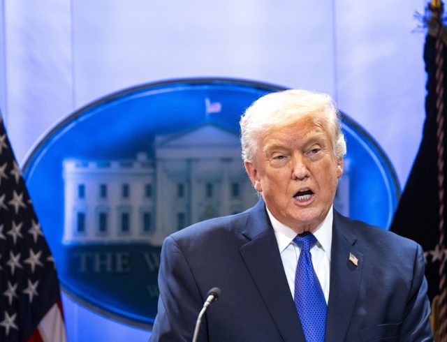 US President Trump holds a press conference after Supreme Court ruling on tariffs