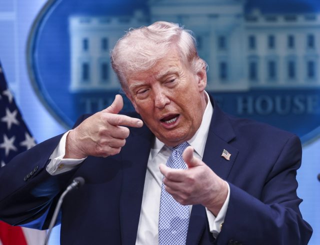 US president and secretary of defense brief media on Iran