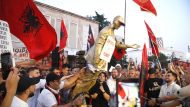 Demonstrators protest against resort project linked to Trumps son-in-law in Tirana