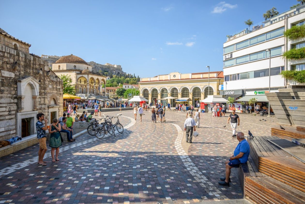 Historic,Monastiraki,Square,In,Athens,,Capital,Of,Greece,On,17