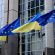 Flags,Of,Ukraine,And,Eu,Fly,In,Front,Of,The