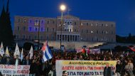 [390080] ΣΥΛΛΑΛΗΤΗΡΙΟ  ΤΟΥ ΠΑΜΕ ΣΤΟ ΣΥΝΤΑΓΜΑ ΚΑΤΑ ΤΗΣ ΕΠΙΣΚΕΨΗΣ ΤΟΥ ΥΠΟΥΡΓΟΥ ΕΞΩΤΕΡΙΚΩΝ ΤΩΝ ΗΠΑ ΜΑΡΚΟ ΡΟΥΜΠΙΟ ΣΤΗΝ ΕΛΛΑΔΑ   (ΤΑΤΙΑΝΑ ΜΠΟΛΑΡΗ / EUROKINISSI)